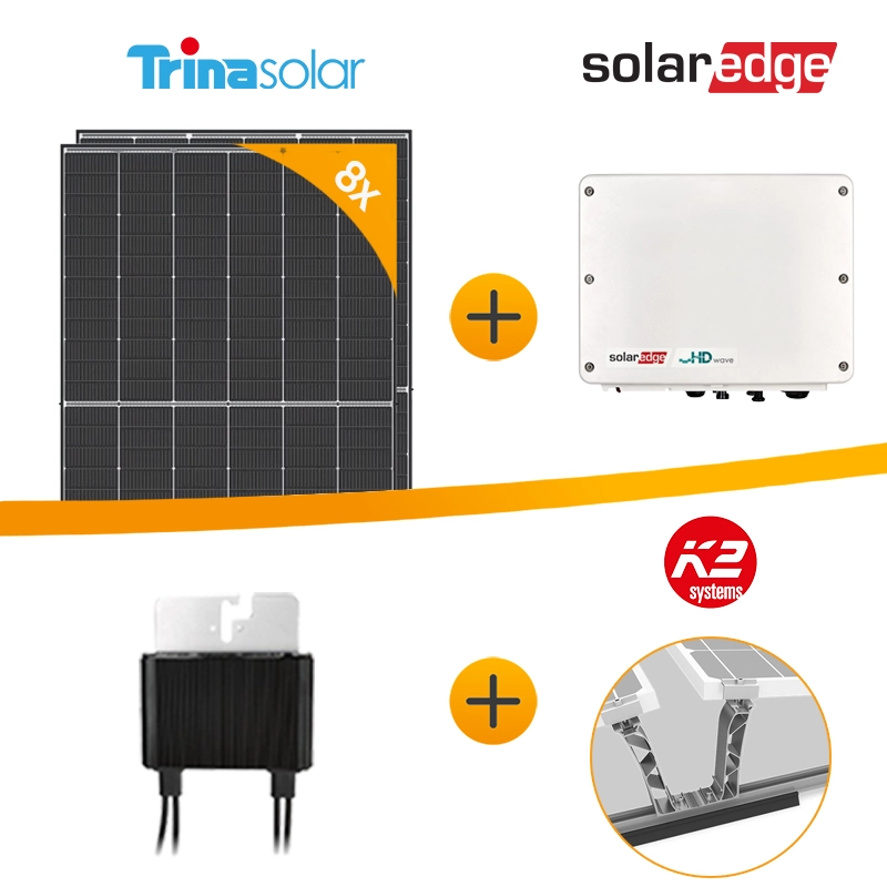3,7 kWp PV-Anlage für Garage Flachdach Ost-West Aufständerung